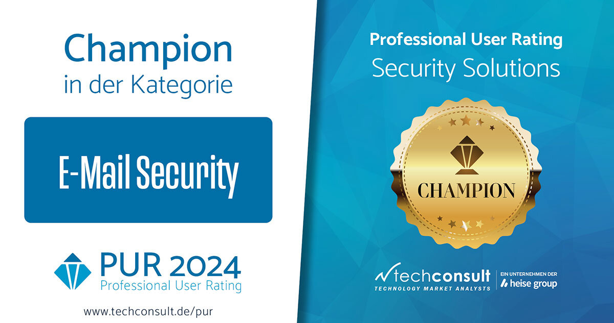NoSpamProxy steht erneut an der Spitze des Professional User Ratings für Security Solutions