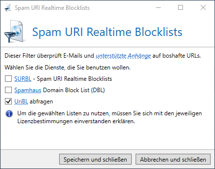 Spam URI Realtime Blocklists DE